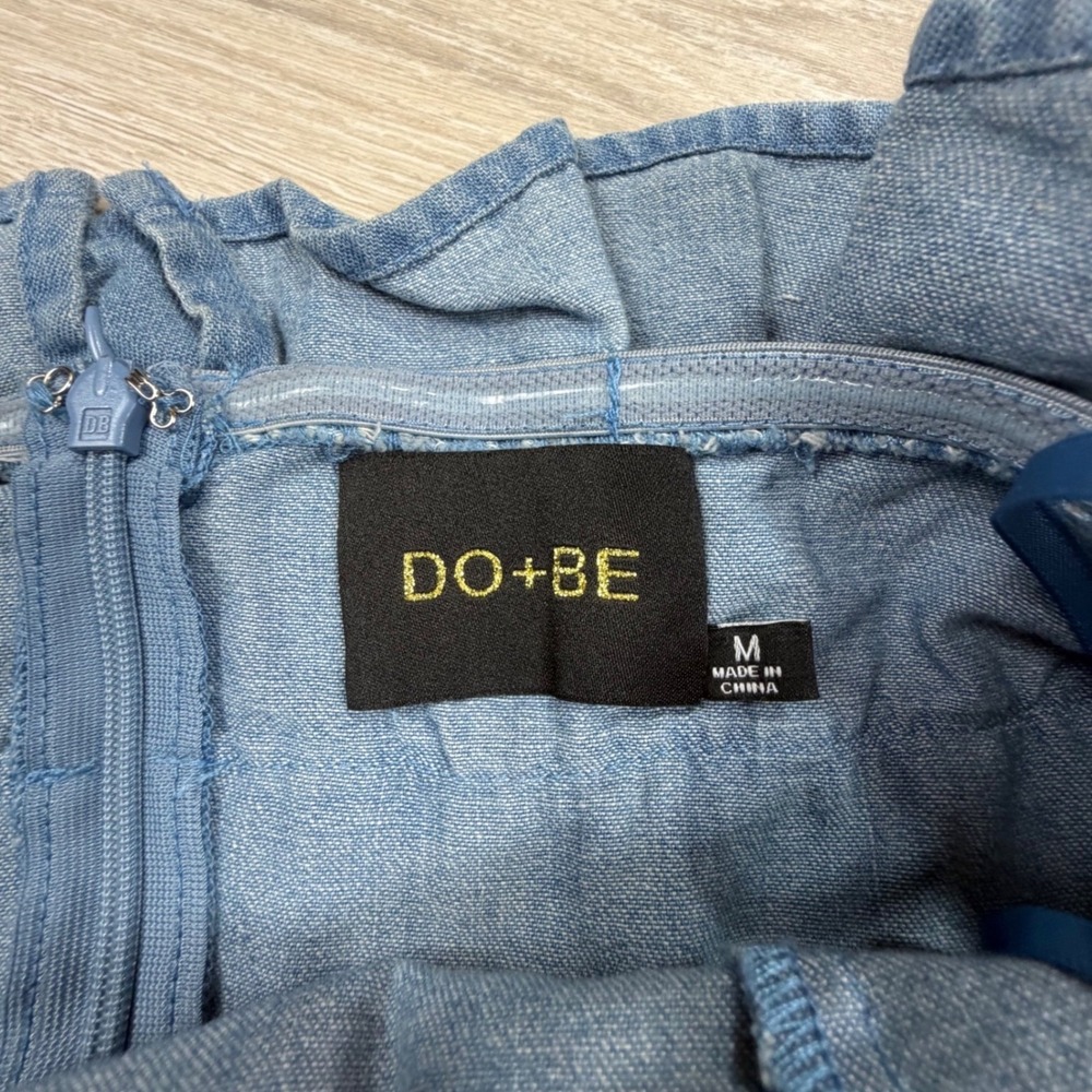 DO+BE Blue Strapless Ruffle Denim Mini Dress - Picture 4 of 10